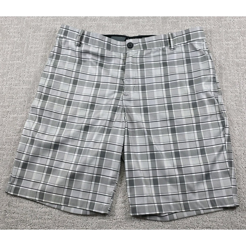 Nike Dri-FIT Golf Shorts Men's Size 36 Gray Plaid Lightweight Standard Fit